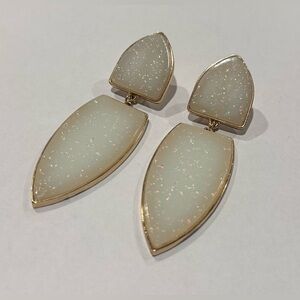 Gold & Pearl Iridescent Dangle Earrings